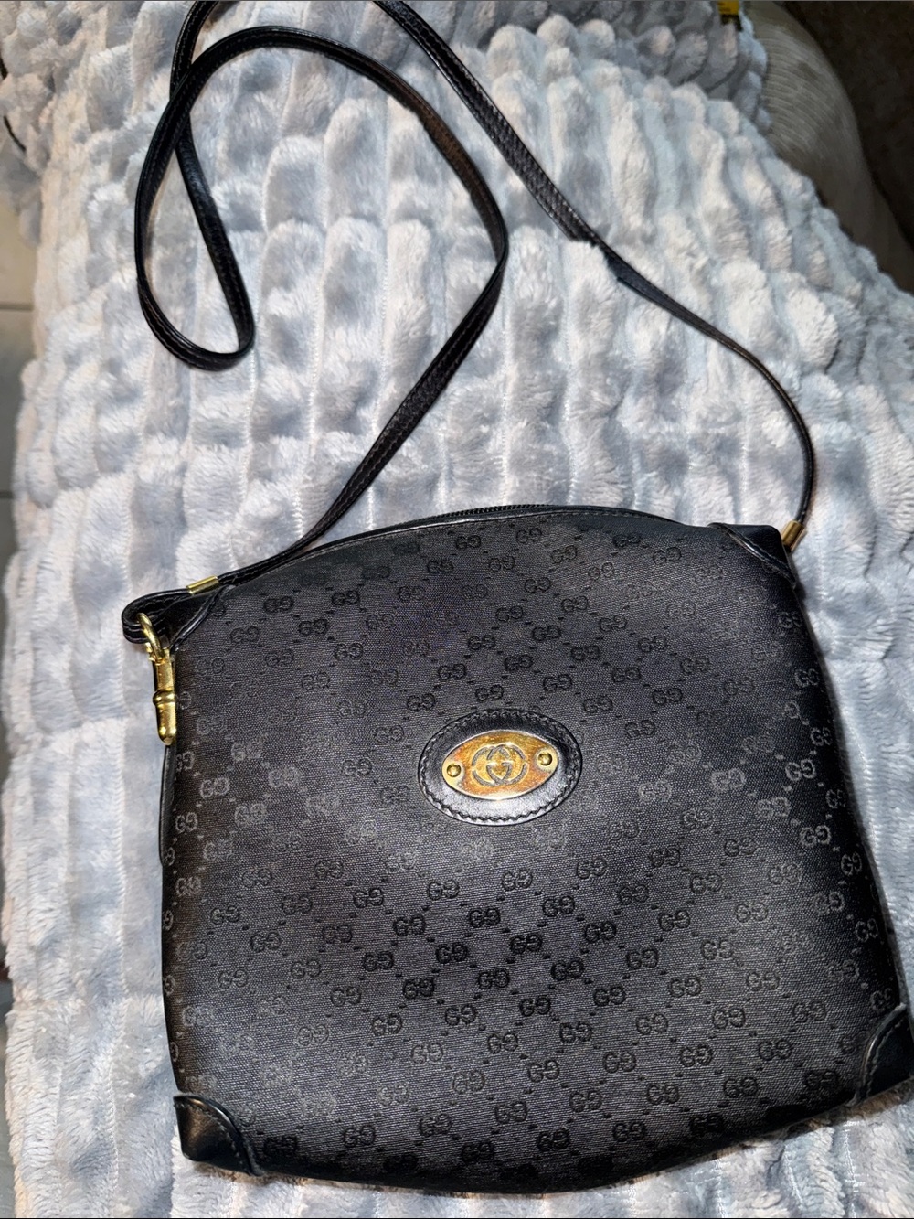 Authentic Monogram Vintage Gucci GG micro Guccissma square crossbody bag